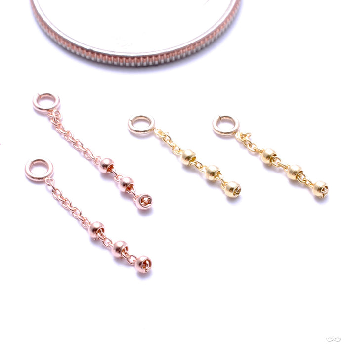 Trio Bead Charm in Gold from Pupil Hall in assorted materials