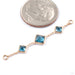 Triple Square Stone Chain in Gold from Diablo Organics in yellow gold with london blue topaz