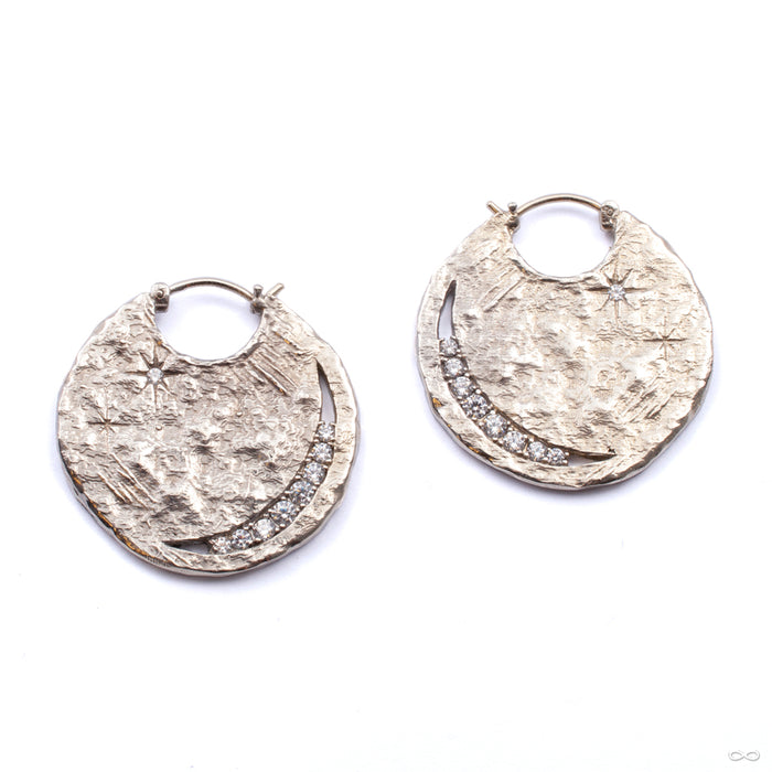 The Umbra Earrings from Maya Jewelry in white brass