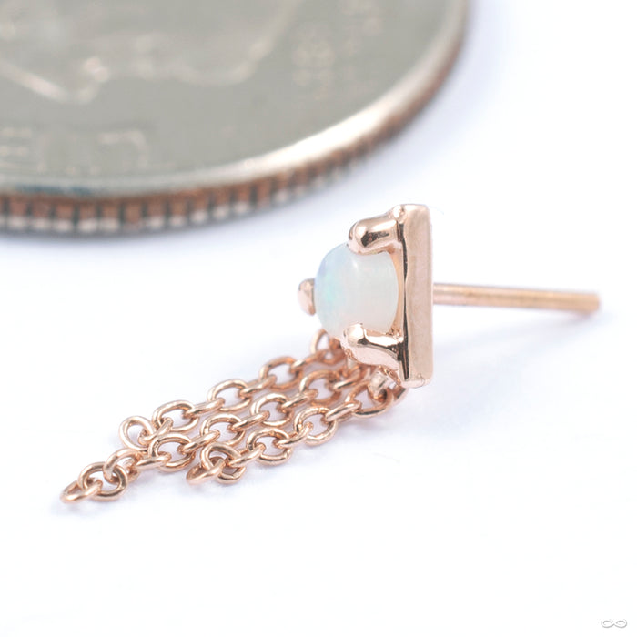 Veronika Press-fit End in Gold from Modern Mood in rose gold with white opal