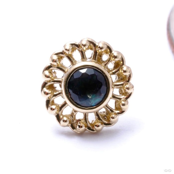 Virtue Press-fit End in Gold from Anatometal with mystic topaz
