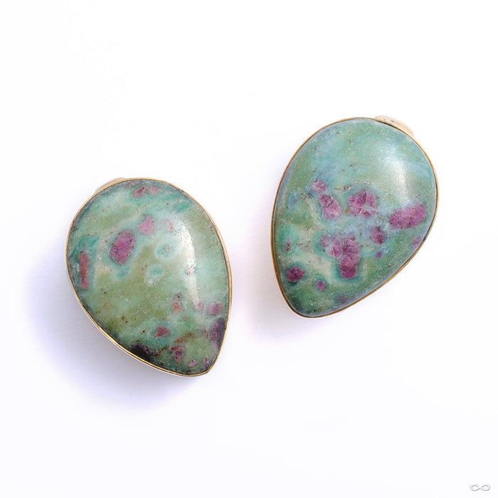 Stone Spade Weights from Diablo Organics with ruby fuchsite