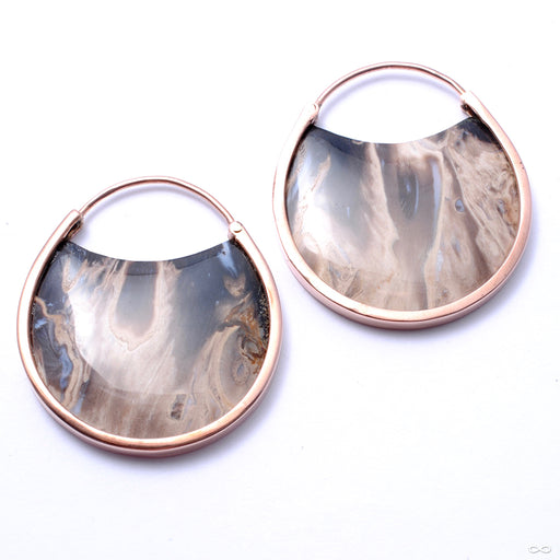 Mini Muse Earrings with Palm Root Agate from Buddha Jewelry in rose gold