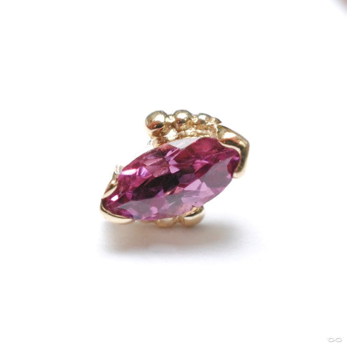 Beaded Marquise Press-fit End in Gold from BVLA with Rhodolite