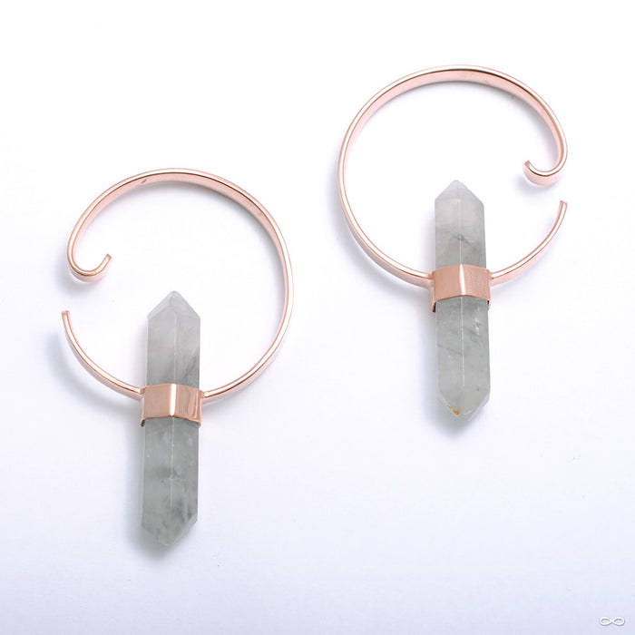 Alchemy Hoops in Rose Gold with Smoky Quartz from Buddha Jewelry