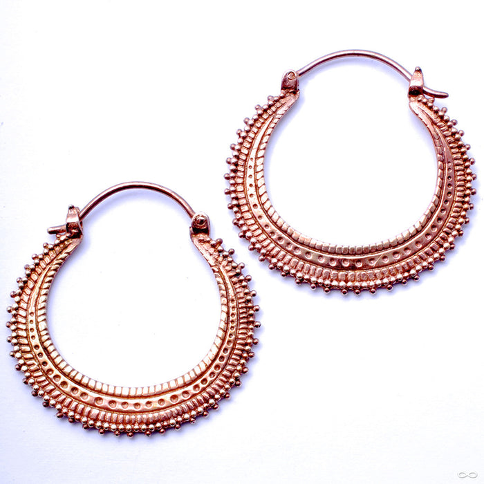 Afghan Earrings from Maya Jewelry in Rose Gold-plated Copper
