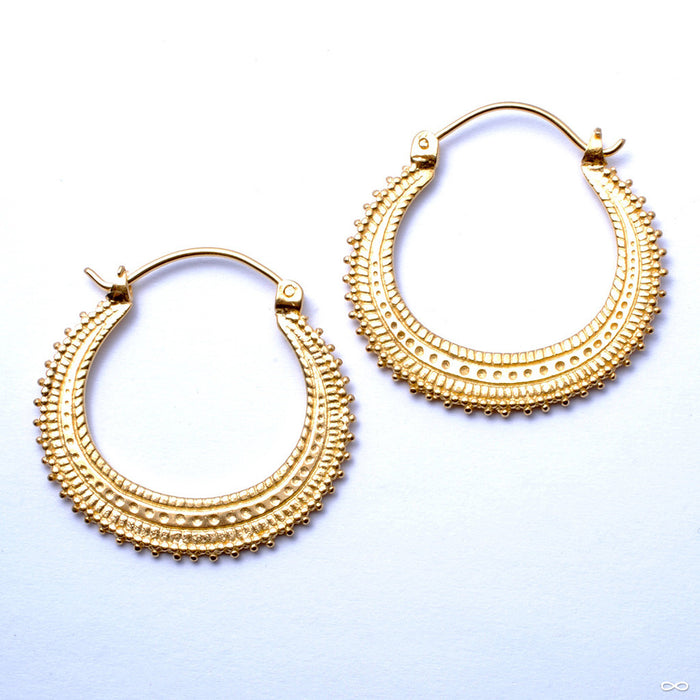 Afghan Earrings from Maya Jewelry in Yellow Gold-plated Brass