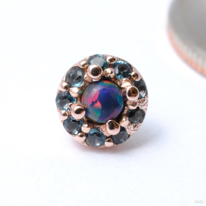 Altura Press-fit End in Gold from BVLA with Black Opal & London Blue Topaz