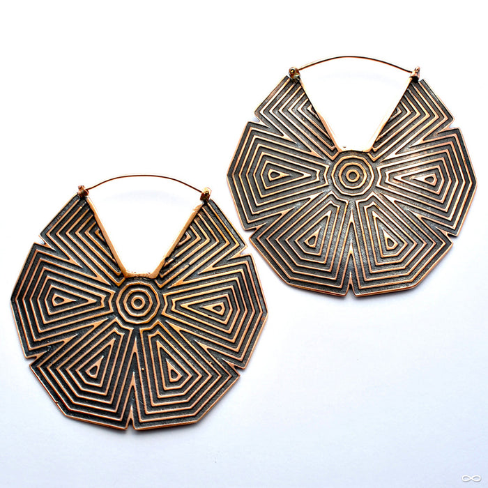 Amatlan Earrings from Maya Jewelry in Copper