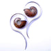 Ammonite Swans from Quetzalli with Red Opalized Ammonite in White Brass