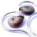 Ammonite Swans from Quetzalli with Red Opalized Ammonite in White Brass