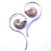 Ammonite Swans from Quetzalli with White Opalized Ammonite in White Brass