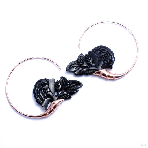 Amore Earrings from Maya Jewelry in Rose-gold-plated Copper with Horn