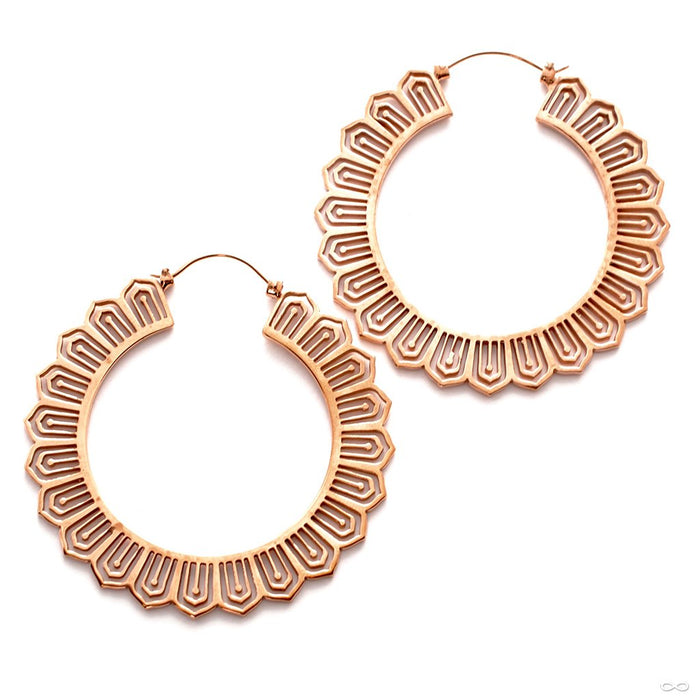 Portal Earrings from Maya Jewelry in Rose-gold-plated Copper