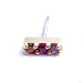 Major Press-fit End in Gold from Pupil Hall with orange sapphire, ruby & rhodolite
