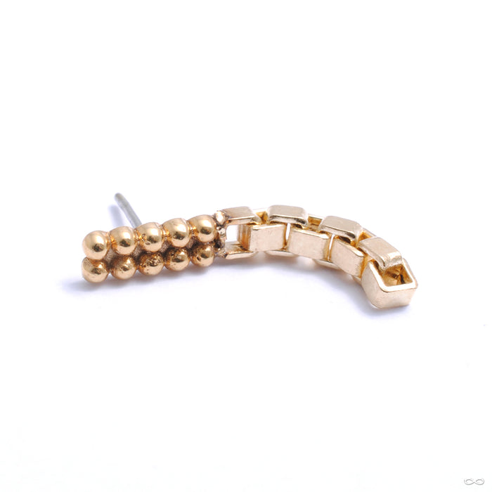 Double Bella Press-fit End with Chain in Gold from Quetzalli in yellow gold