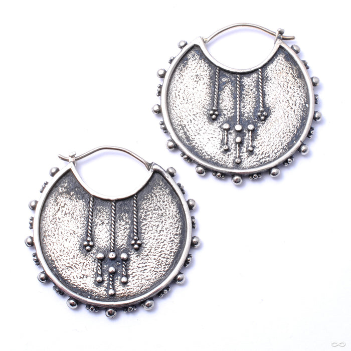 Moirai Earrings from Maya Jewelry in white brass