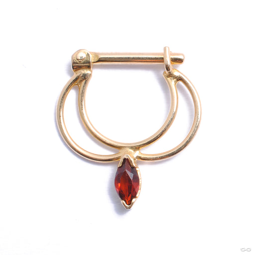 Vision Hinged Ring in Gold from Quetzalli with garnet
