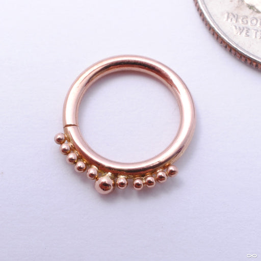 Graduating Beaded Seam Ring in Gold from Scylla