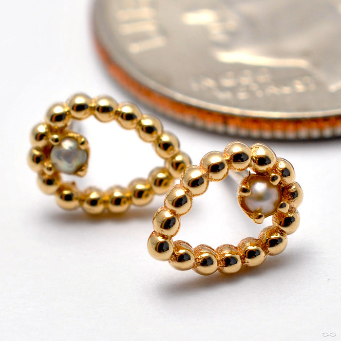 Sophie’s Tear Press-fit End in Gold from BVLA with White Pearl