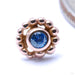 Bead Swirl Press-fit End in Gold from BVLA with Arctic Blue CZ