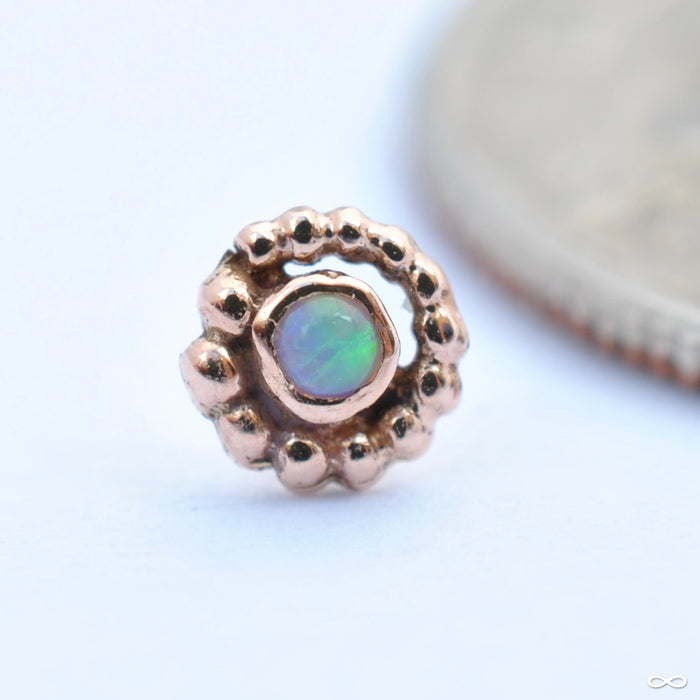 Bead Swirl Press-fit End in Gold from BVLA with White Opal
