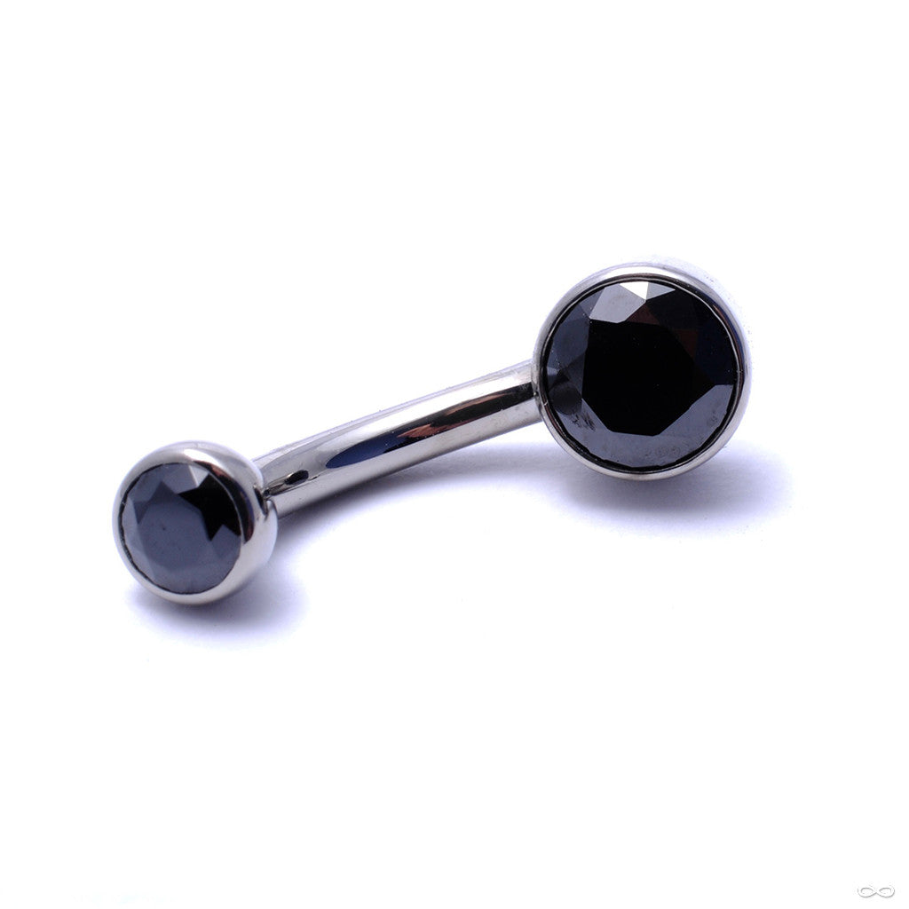 Industrial Strength - Bezel-set Gem Curved Barbell from Industrial Strength  - Infinite Body Piercing, Inc.