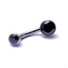 Bezel-set Gem Curved Barbell from Industrial Strength with Black CZ