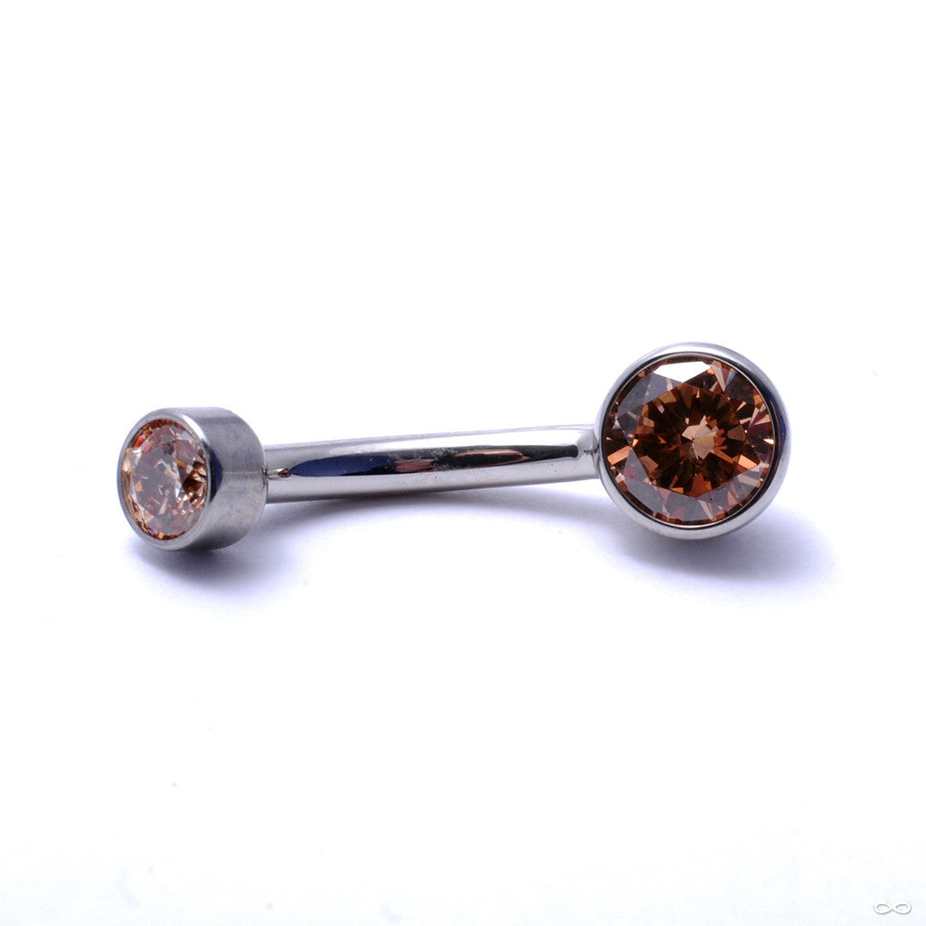 Industrial Strength - Bezel-set Gem Curved Barbell from Industrial Strength  - Infinite Body Piercing, Inc.