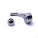 Bezel-set Gem Curved Barbell from Industrial Strength with Clear CZ