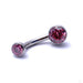 Bezel-set Gem Curved Barbell from Industrial Strength with Pink CZ