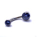 Bezel-set Gem Curved Barbell from Industrial Strength with Tanzanite