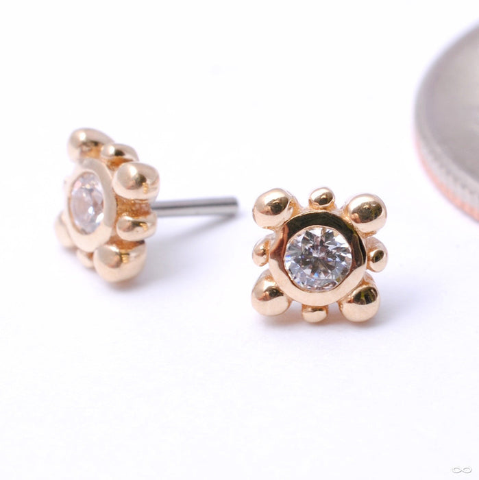 Bindi Press-fit End in Gold from LeRoi with Clear CZ