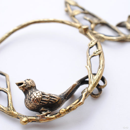 Bird on a Branch in Brass from Quetzalli