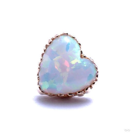 Cabochon Heart Press-fit End in Gold from Anatometal with White Opal