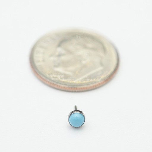 Bezel-set Cabochon Press-fit End in Titanium from NeoMetal with Turquoise