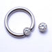 Captive Gem Bead in Titanium from Industrial Strength with Clear CZ