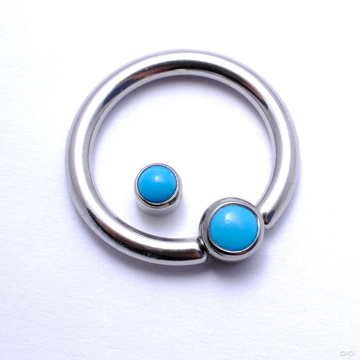 Captive Gem Bead in Titanium from Industrial Strength with Turquoise