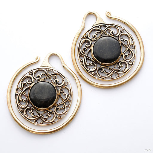 Celtic Hoops in Brass with Golden Obsidian from Oracle