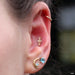 Conch Piercing with Double Fantasy Press-fit End in Gold from Pupil Hall