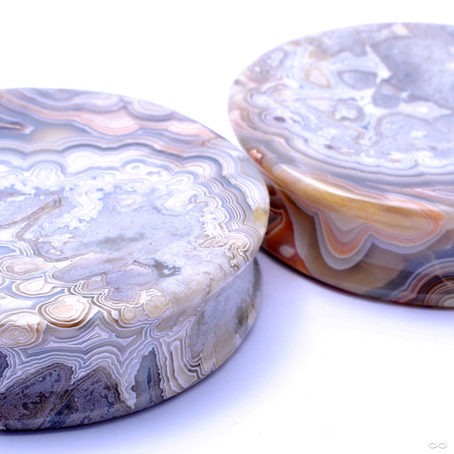 Crazy Lace Agate Plugs in 2” from Relic Stoneworks