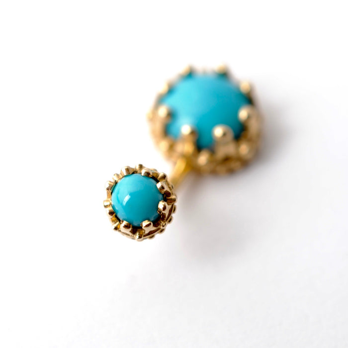 Crown Navel Curve in Gold with Turquoise from BVLA
