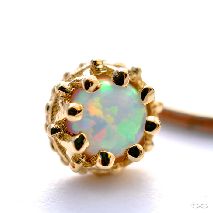Crown Press-fit End in Gold from BVLA with White Opal