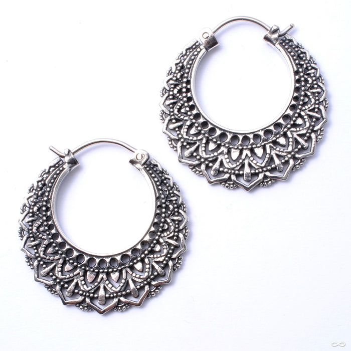 Manuka Earrings from Maya Jewelry in white brass