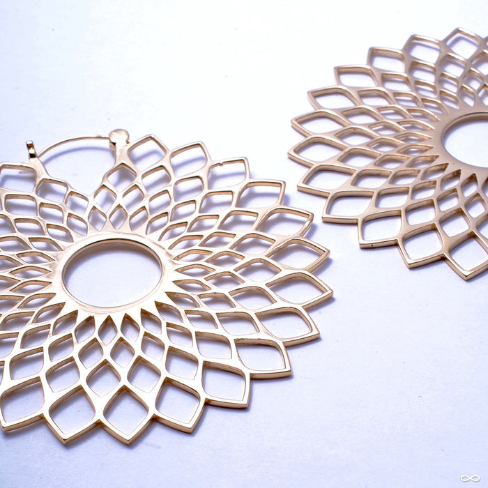 Dahlia Earrings from Tawapa in Yellow-gold-plated Brass