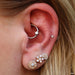 Daith piercing with Captive Bead Ring from SM 316 with gem bead