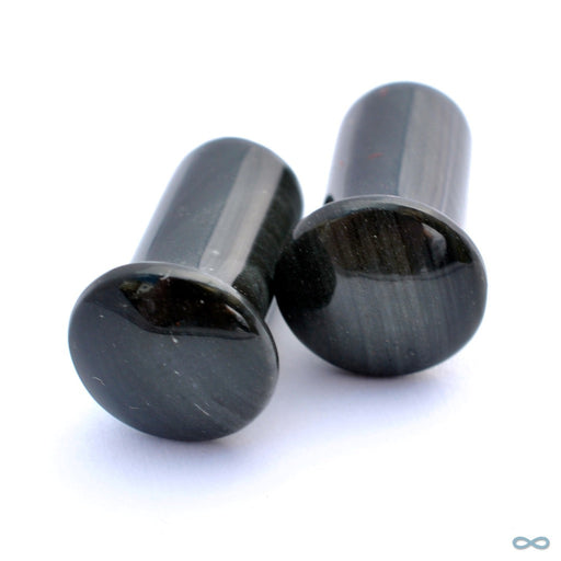 Silver Sheen Obsidian Conch Pins in 0g from Stone Demuhn