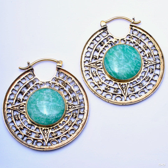 Isis Clasp Hoops with Amazonite from Diablo Organics