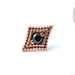 Diamond Double Millgrain Press-fit End in Gold from LeRoi with Black CZ