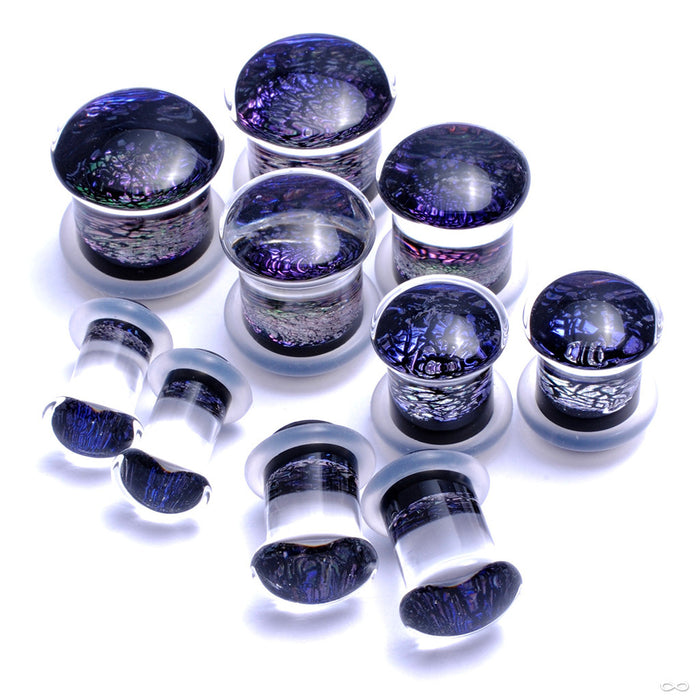 Dichroic Plugs from Gorilla Glass in Deep Purple